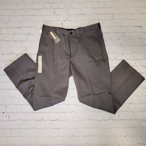 Men's 34x29 Haggar Heritage No Iron Khaki Straight Fit Slacks Pants, Grey